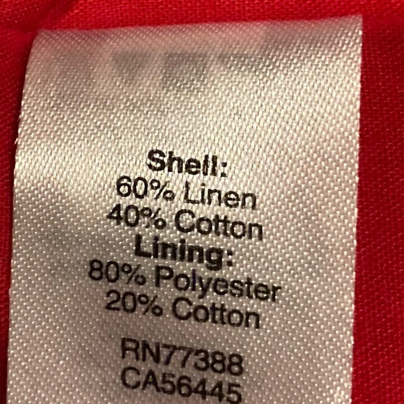 J. Crew bright red linen blend tie back apron style mini dress. Size XXL - Picture 5 of 5